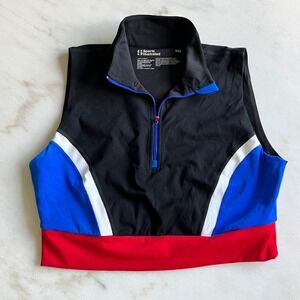 Sports Illustrated‎ Active Top Sleeveless Zip Front Color Block XXL